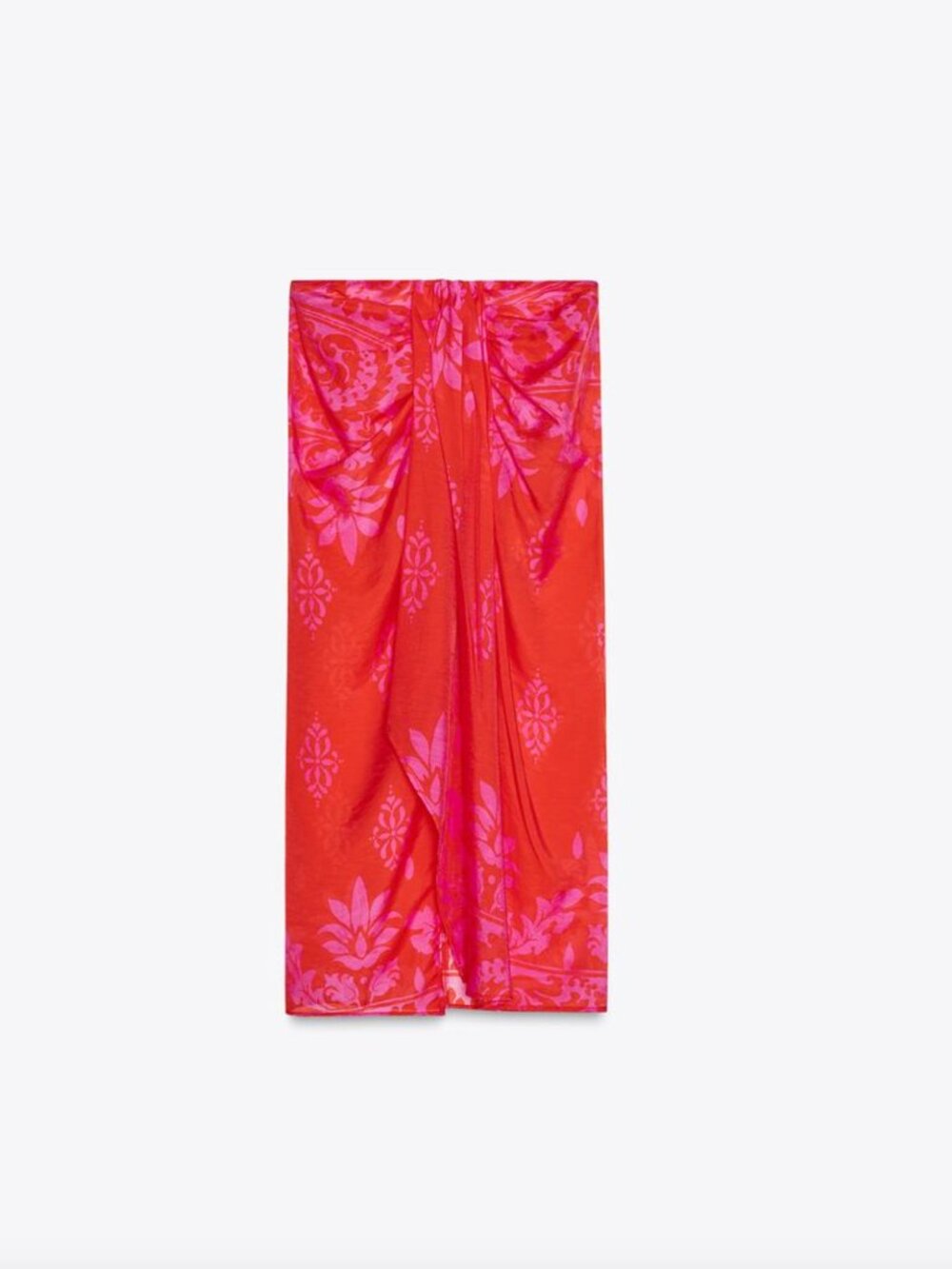 Zara NWT Knotted Print Sarong Skirt